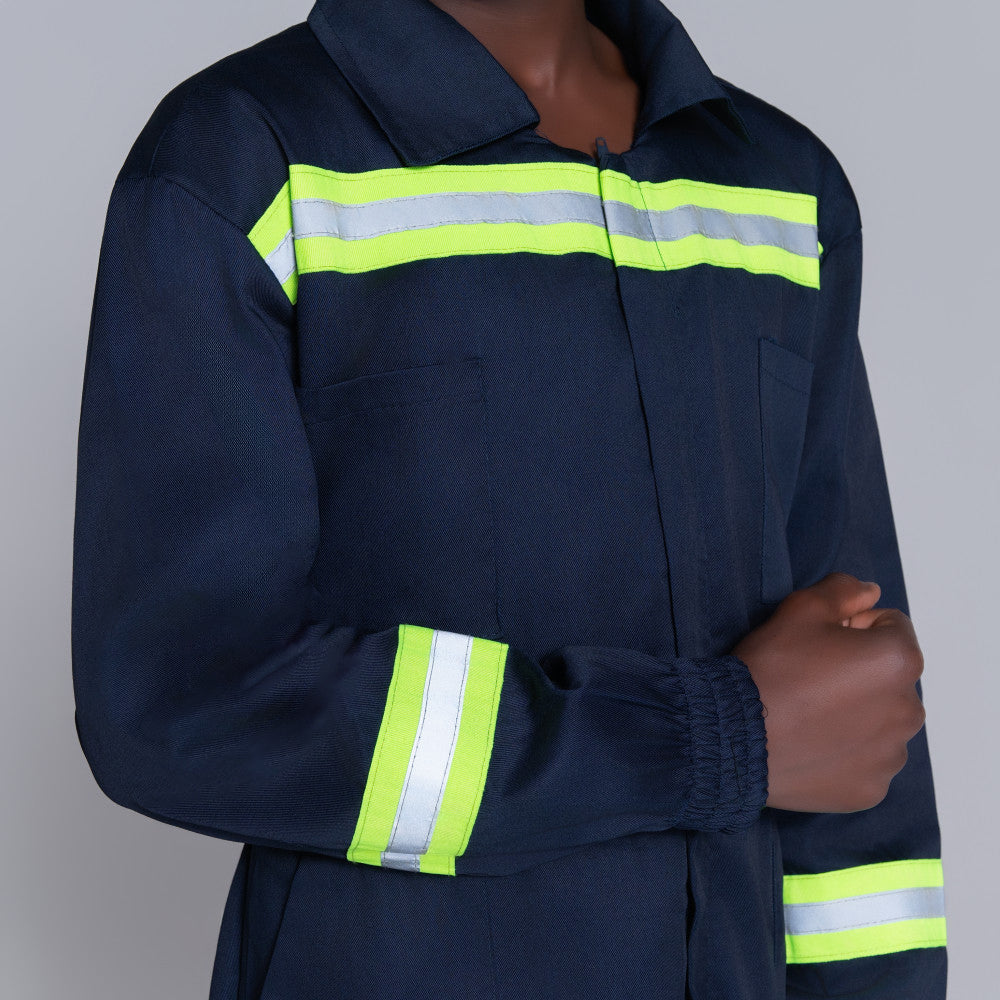 Mens Twill Green Tape Navy Worksuit