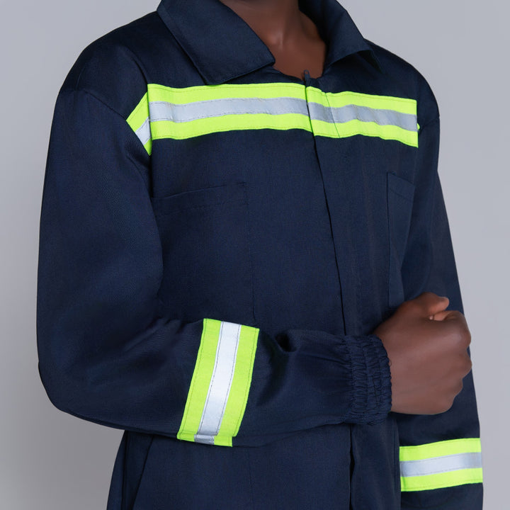 Mens Twill Green Tape Navy Worksuit