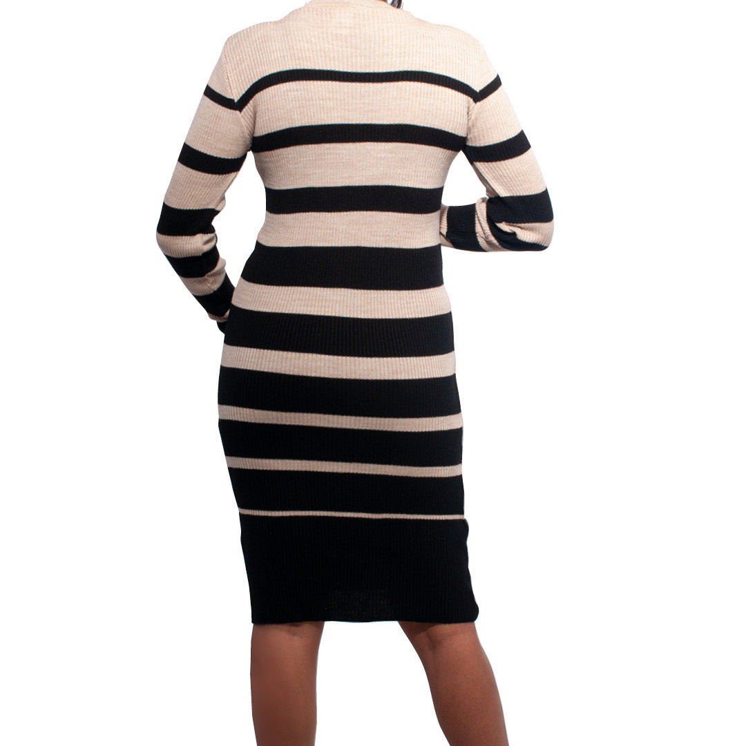 Oatmeal Striped  Dress