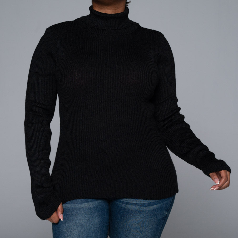Black Rib Poloneck