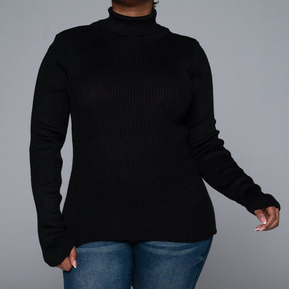 Black Rib Poloneck