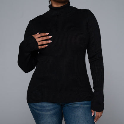 Black Rib Poloneck