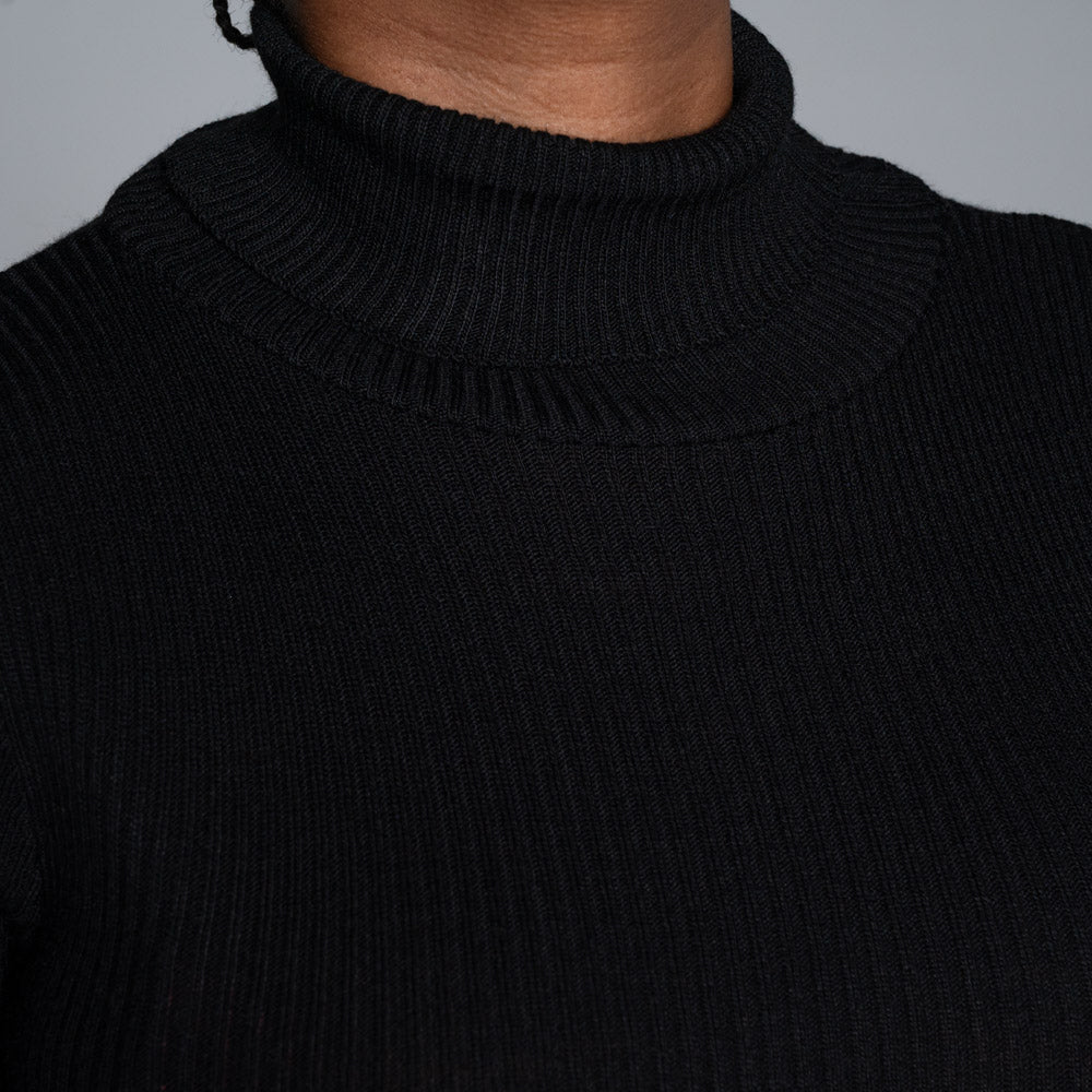 Black Rib Poloneck