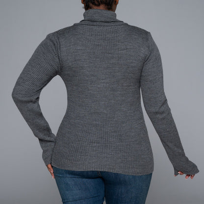 Grey Rib Poloneck