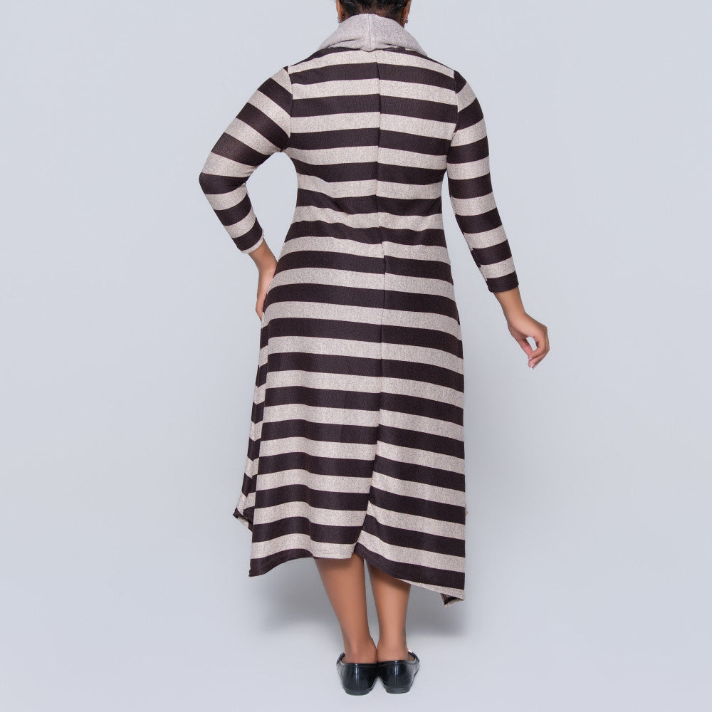 Plus Size Striped Jersey Knit Snood Edit Tunic