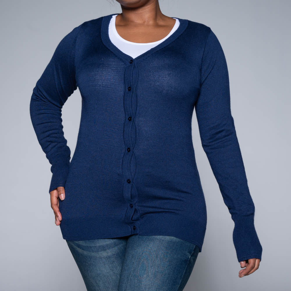 Navy Long Sleeve Cardigan