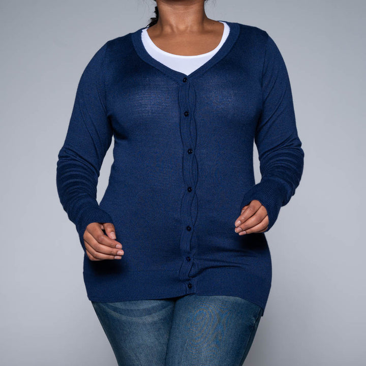 Navy Long Sleeve Cardigan