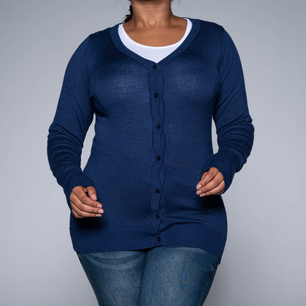 トップス nice shop ttt msw 2025ss cardigan navy Navy Long Sleeve Cardigan – Fashion World ZA
