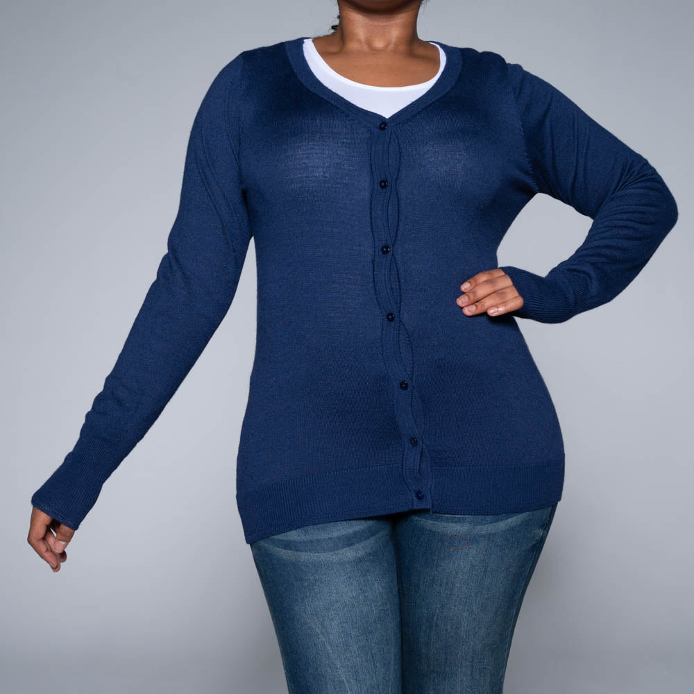 Navy Long Sleeve Cardigan – Fashion World ZA