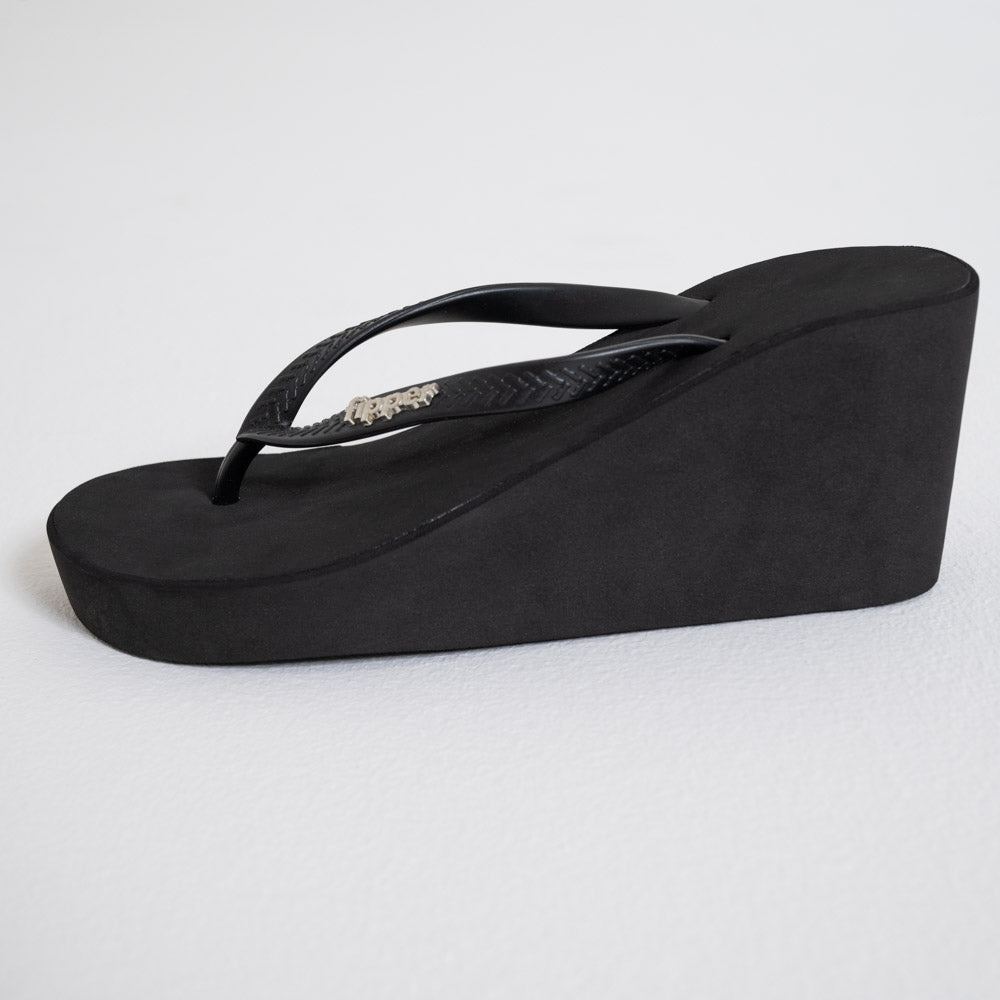 Black Wedge Sandals