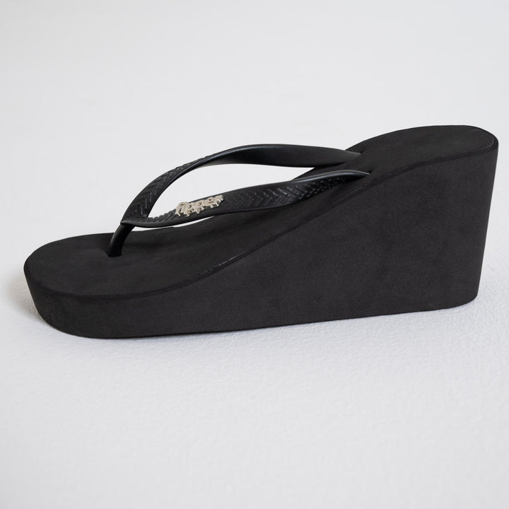 Black Wedge Sandals