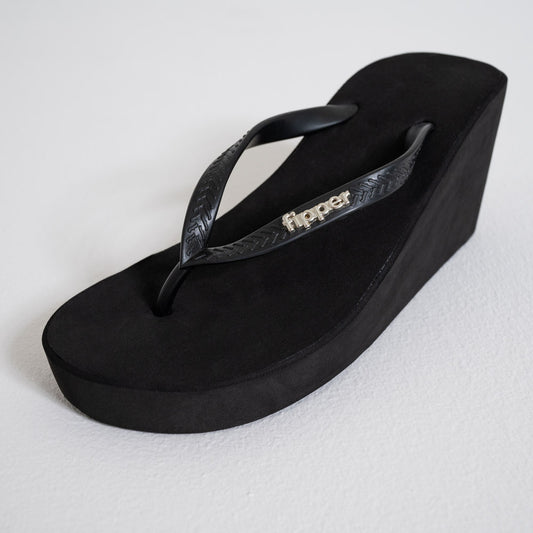 Black Wedge Sandals