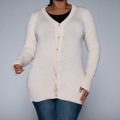 Beige Long Sleeve Cardigan