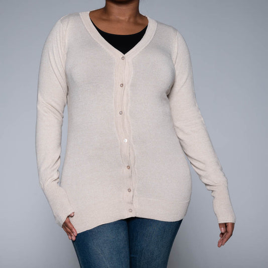 Beige Long Sleeve Cardigan
