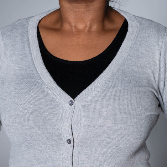 Grey Long Sleeve Cardigan