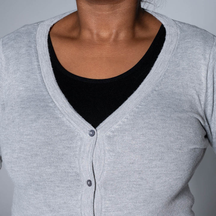 Grey Long Sleeve Cardigan