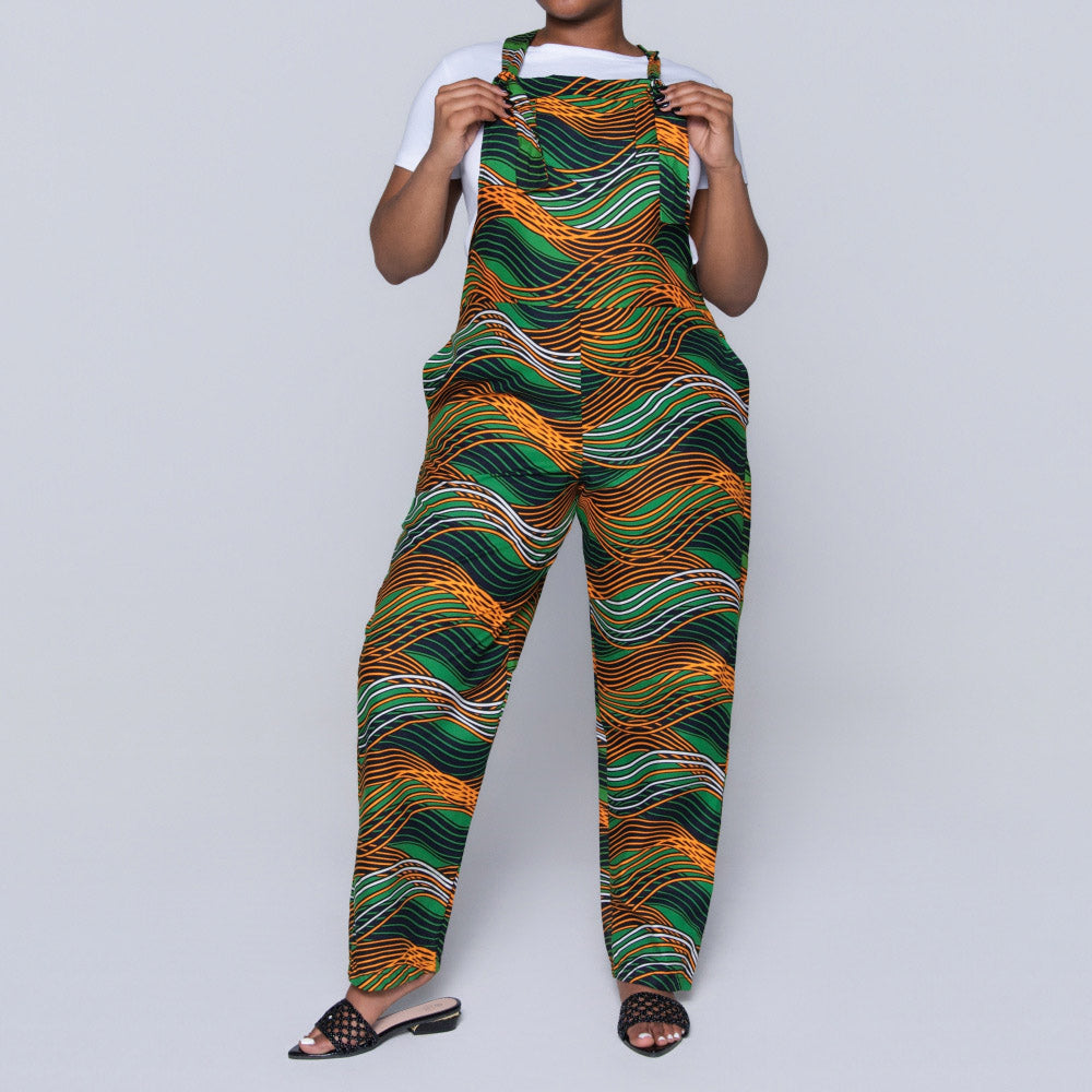 Green Ethnic Print Jumpsuit