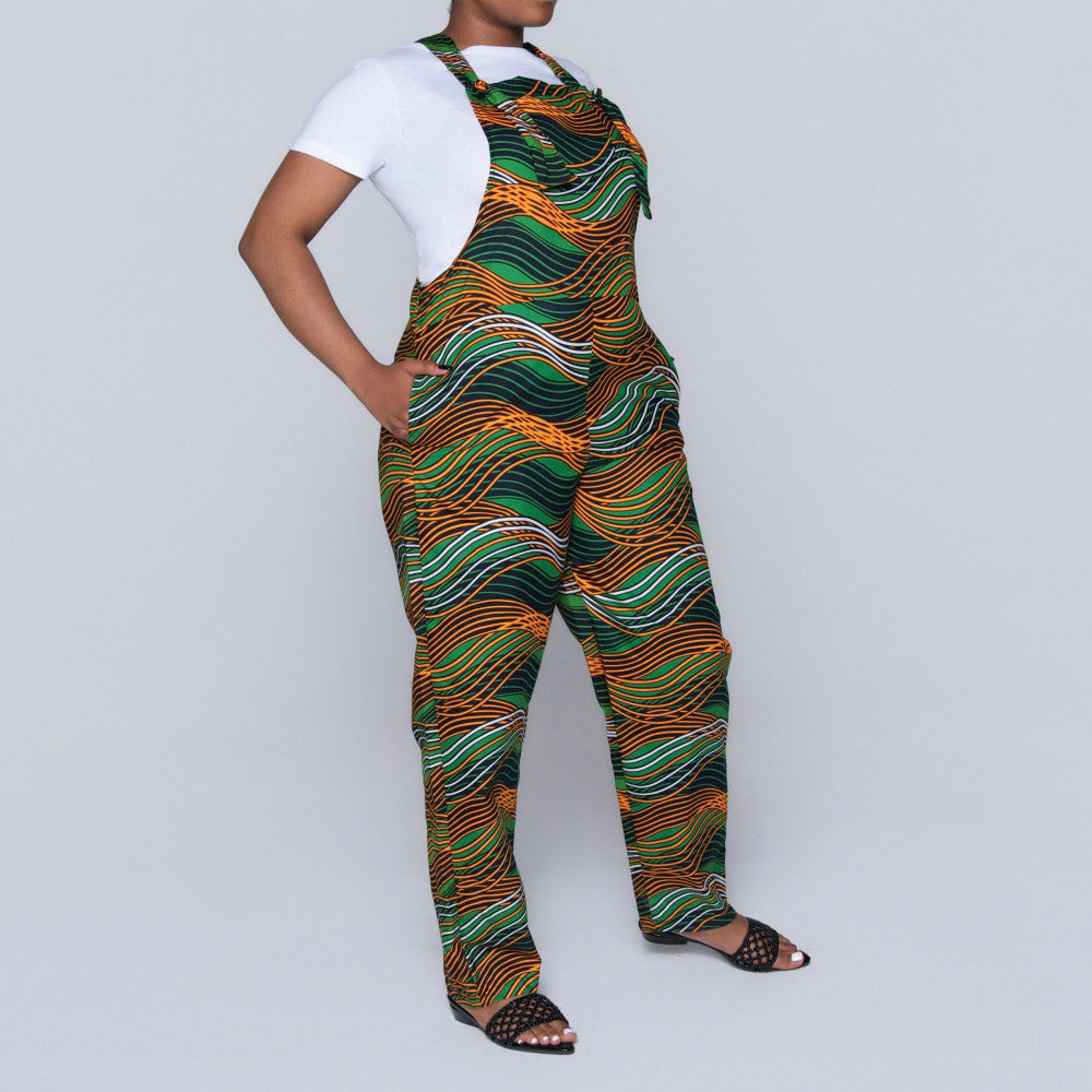 Green Ethnic Print Jumpsuit
