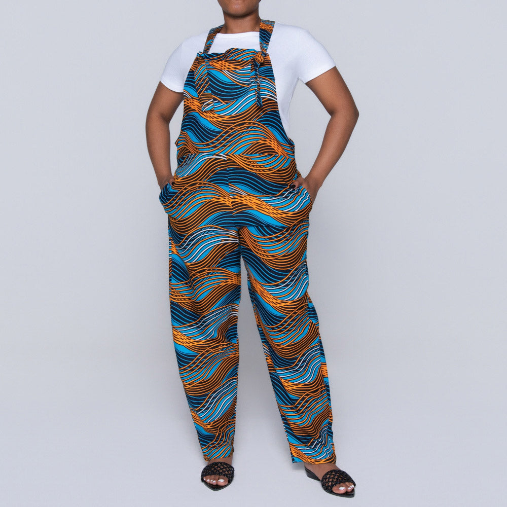 Blue Ethnic Print Jumpsuit