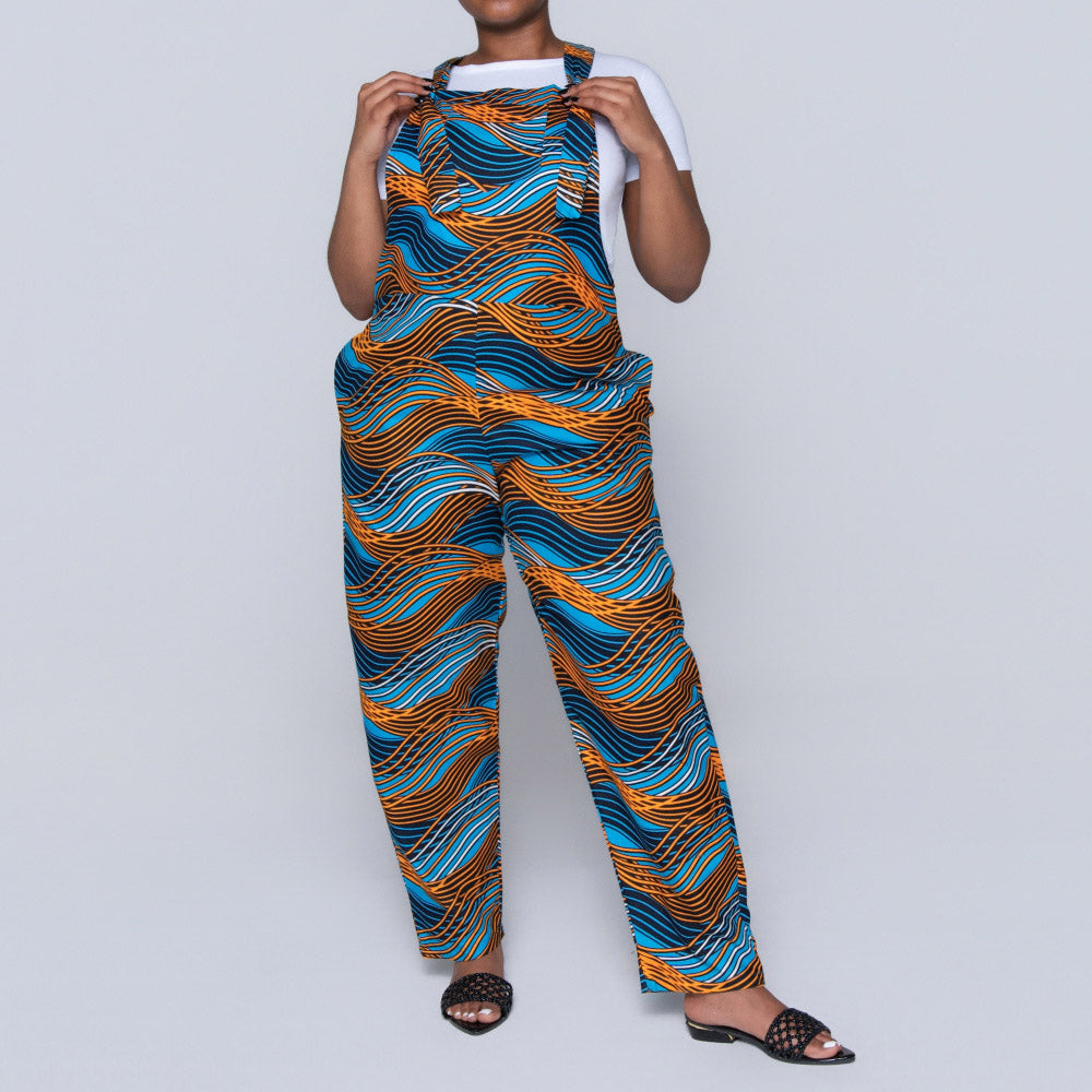 Blue Ethnic Print Jumpsuit