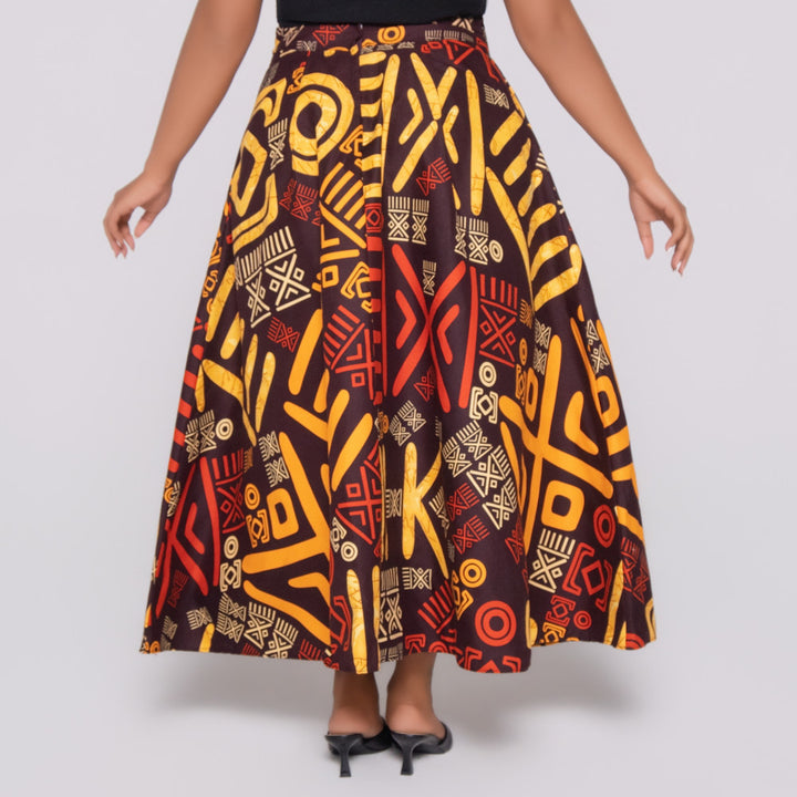 Wax Print Front Tie Skirt