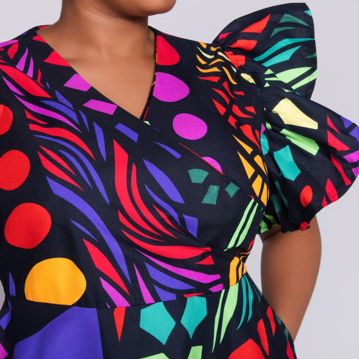 Sleeveless Wax Print Dress