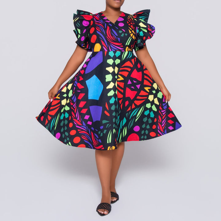 Sleeveless Wax Print Dress