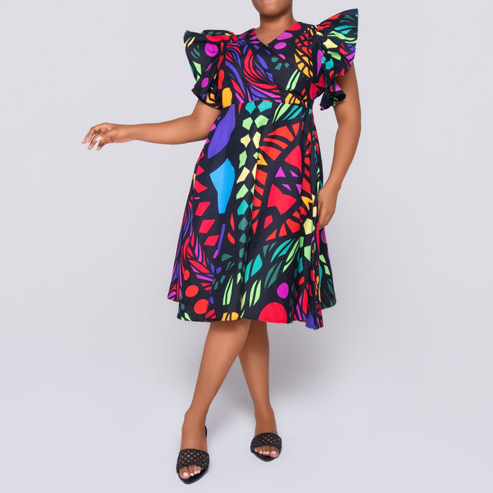 Sleeveless Wax Print Dress
