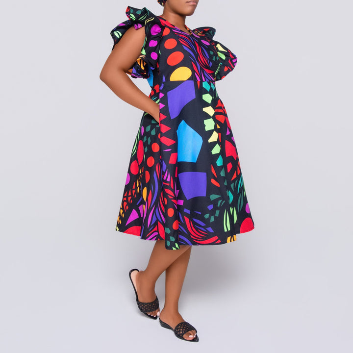 Sleeveless Wax Print Dress
