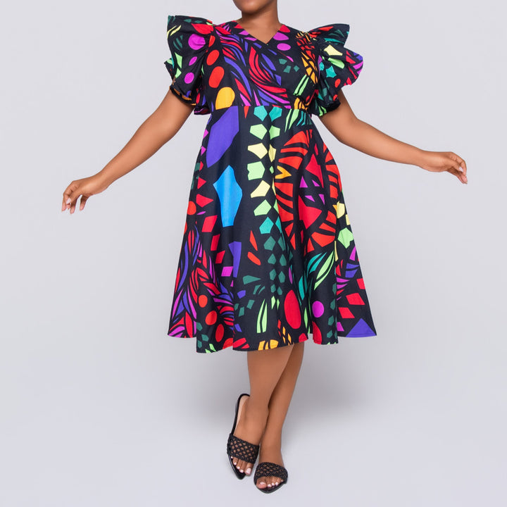 Sleeveless Wax Print Dress