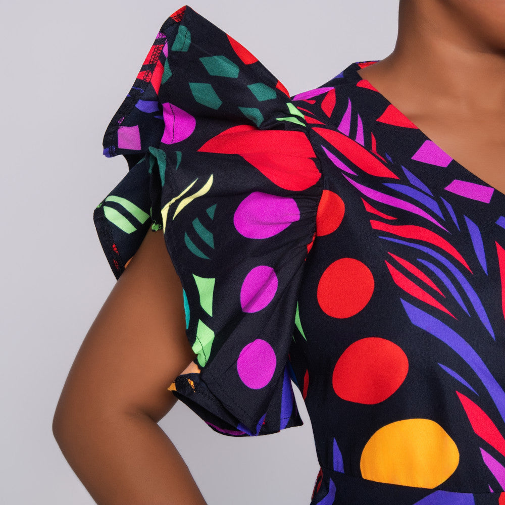 Sleeveless Wax Print Dress