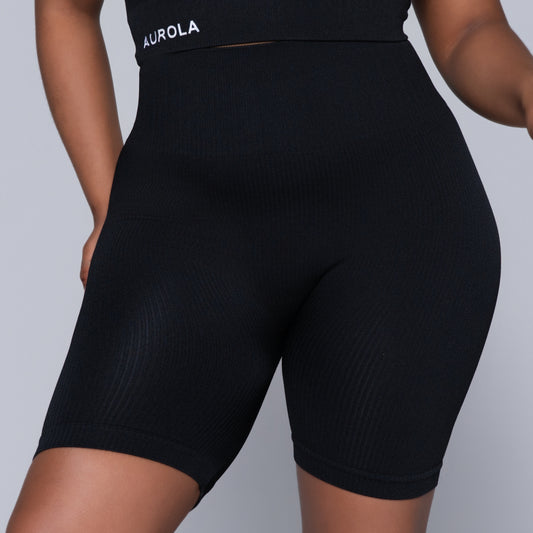 Black Active Wear Gym Shorts