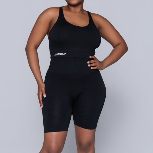 Black Active Wear Gym Top