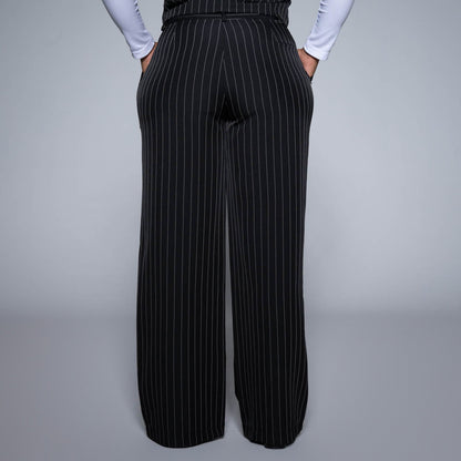 Black Stripe Slax Suit Pants