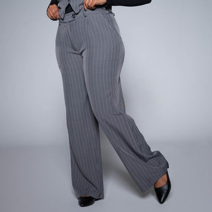 Grey Stripe Slax Suit Pants