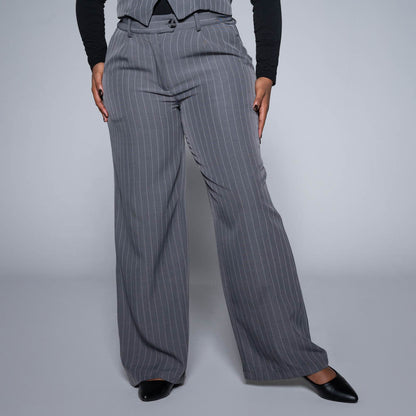Grey Stripe Slax Suit Pants