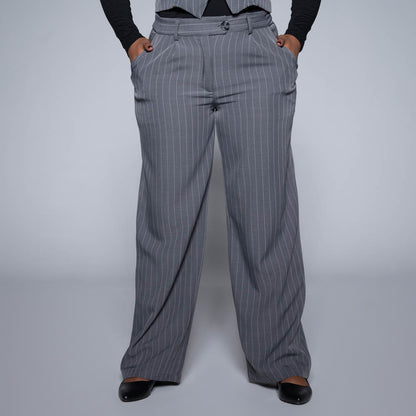 Grey Stripe Slax Suit Pants