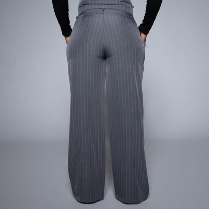 Grey Stripe Slax Suit Pants