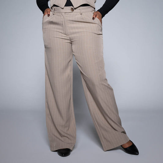Stone Stripe Slax Suit Pants