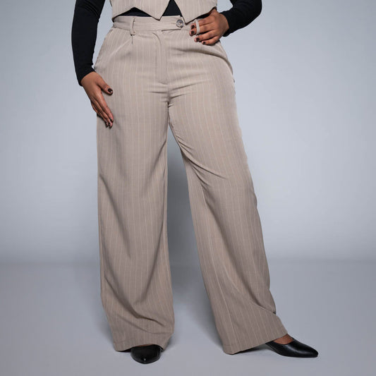 Stone Stripe Slax Suit Pants