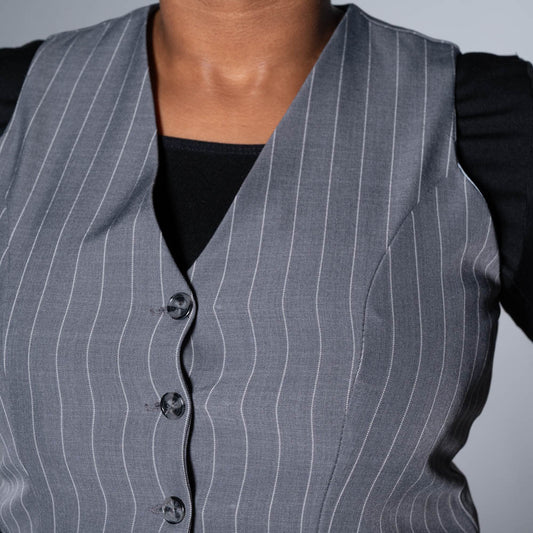 Grey Stripe Suit Waistcoat