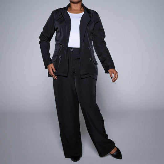 Black Long Sleeve Suit Jacket