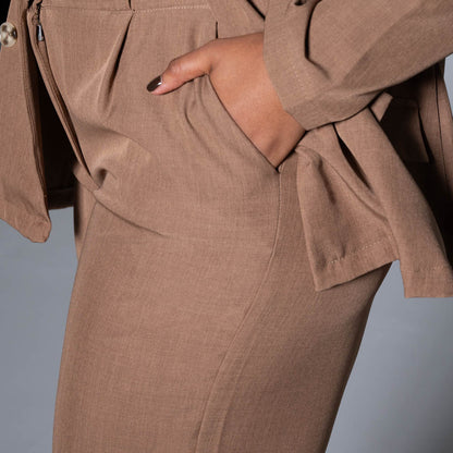 Brown Slax Suit Pants