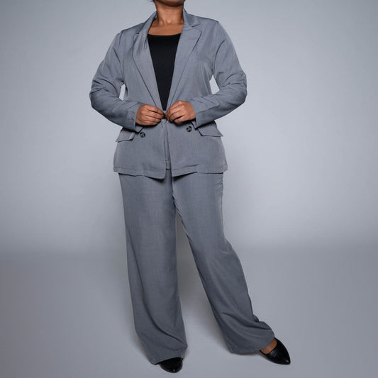 Grey Slax Suit Pants