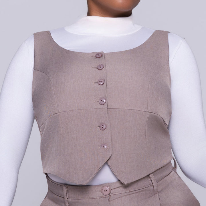 Mocca Sleeveless Waistcoat