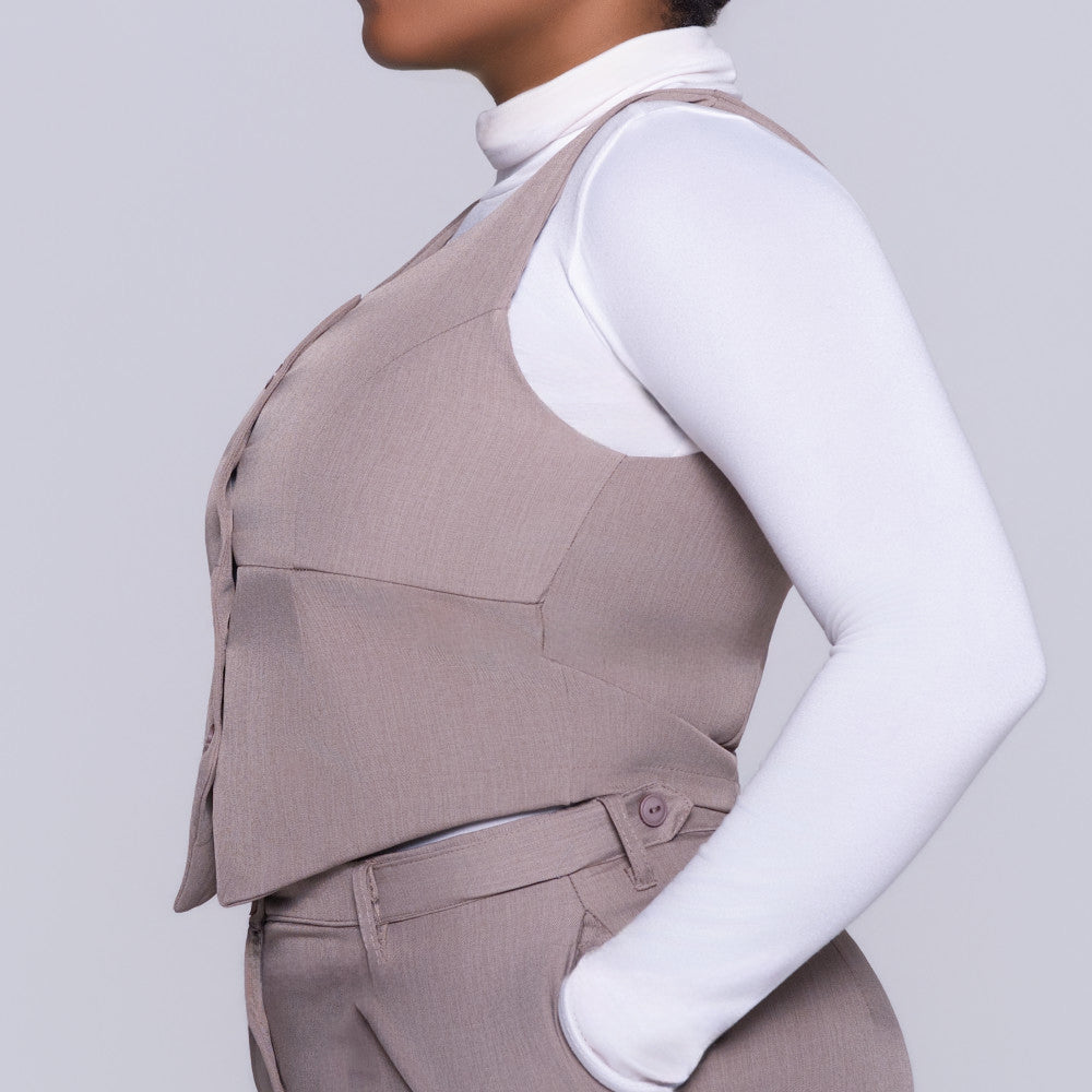 Mocca Sleeveless Waistcoat