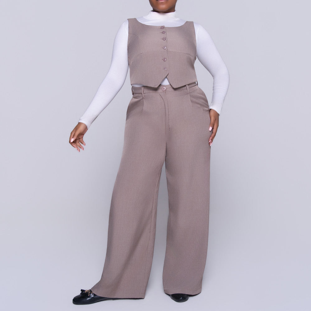 Mocca Sleeveless Waistcoat