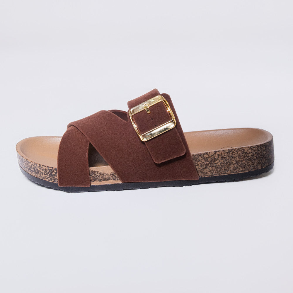 Ladies Choc Birkie Criss Cross Sandals