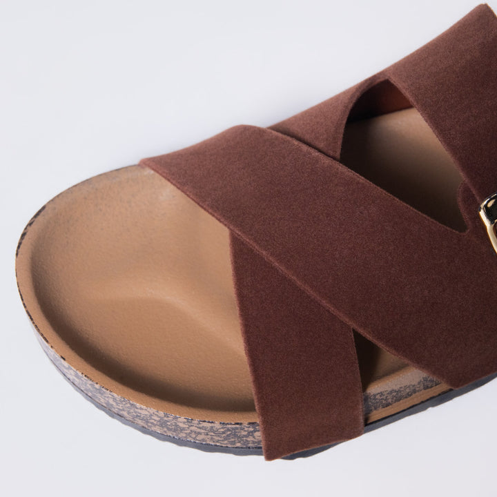 Ladies Choc Birkie Criss Cross Sandals