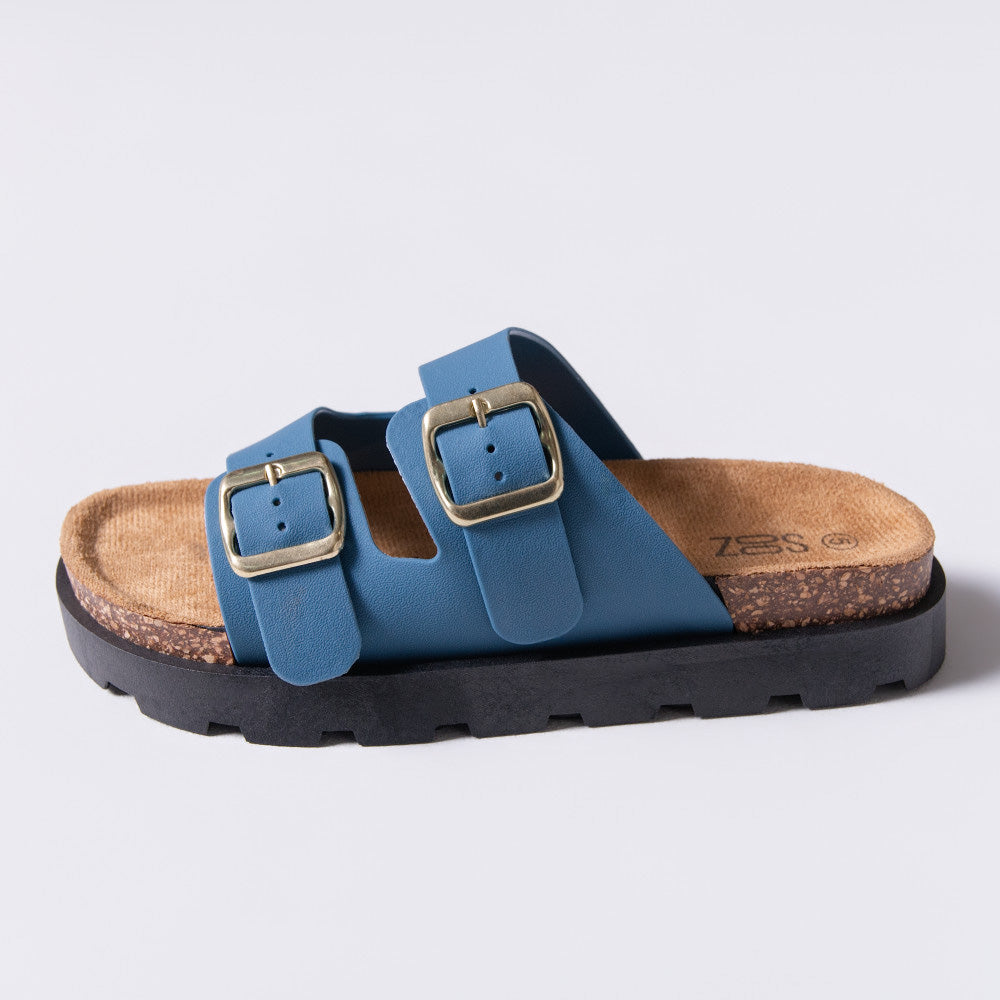 Blue Chunky Double Buckle Slider